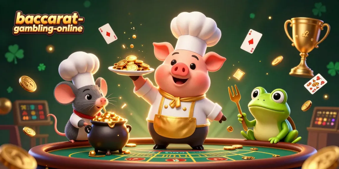 Engage with baccarat-gambling-online and enjoy thrilling casino moments with vibrant characters and gold coins.