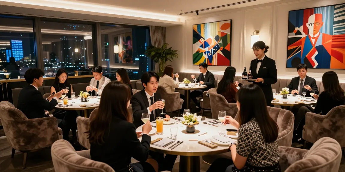 강남 구구단의 고급스러운 분위기와 세련된 고객 서비스 모습