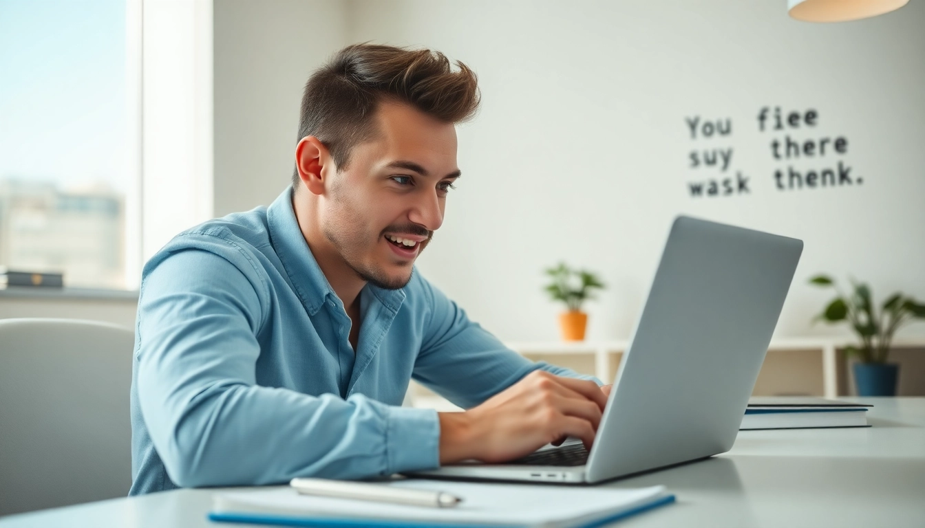 Achieve Peak Productivity with a vibrant workspace and focused professional in an energetic environment.