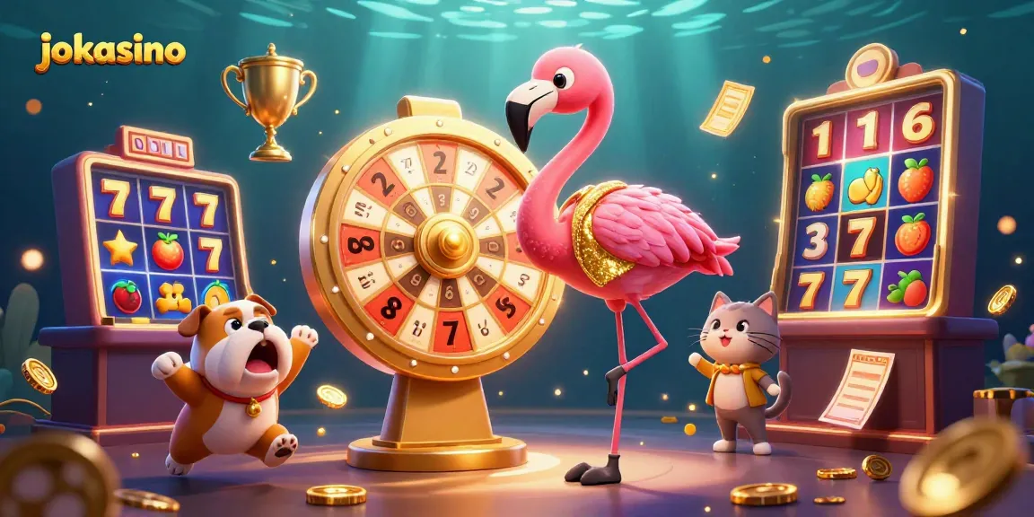 Engage with jokacasino's vibrant gaming scene showcasing animated slots, characters, and excitement.
