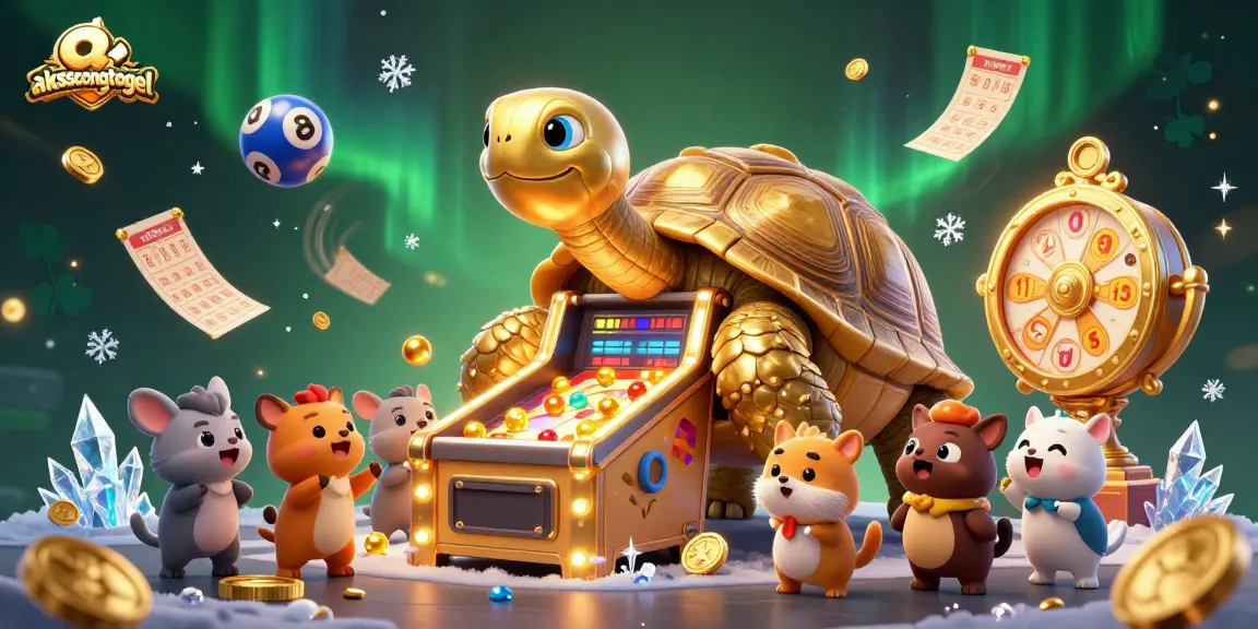 Engage with the exciting lottery experience at aksescongtogel featuring a playful golden tortoise.