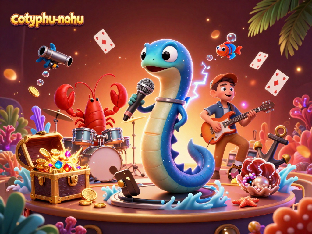 Join the action in cotyphu-nohu's underwater casino with vibrant gaming elements and characters.