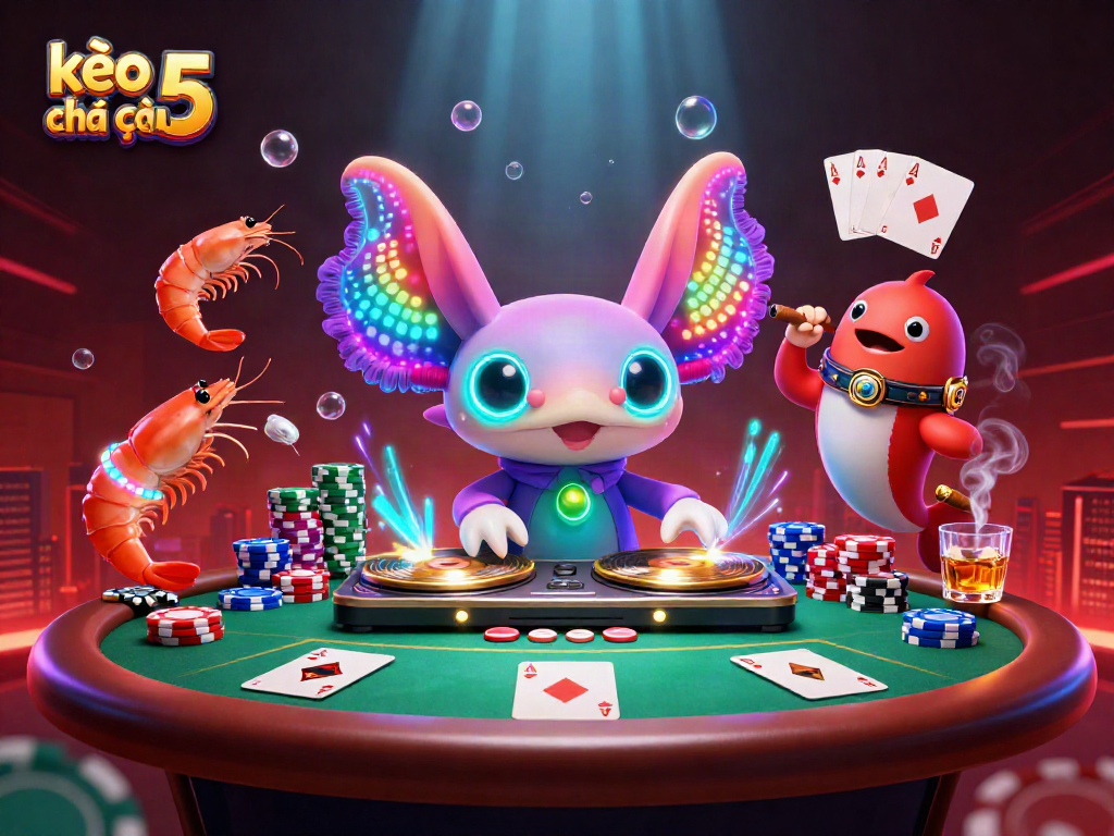 Engage with kèo nhà cái 5 in an electrifying underwater casino scene with vibrant characters and energetic details.