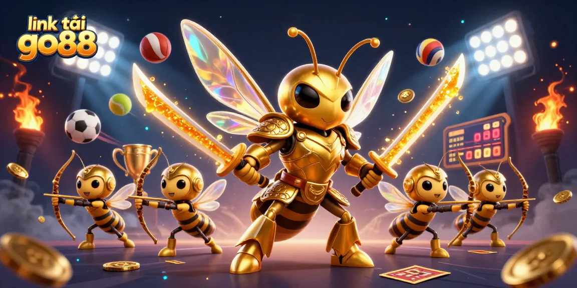 Engage in thrilling games with link tải go88 and explore dynamic sports betting elements in this vibrant illustration.