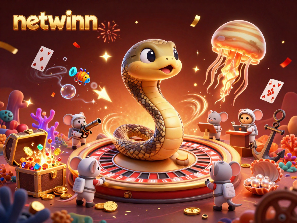 Experience the thrill of netwinn with an exhilarating cosmic roulette scene featuring astronaut mice betting.