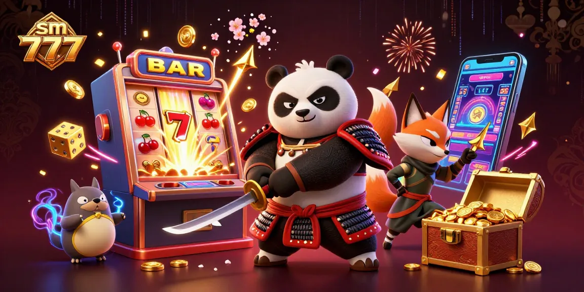 Experience thrilling gameplay with sm 777, showcasing vibrant slot games and animated characters in a dynamic casino scene.