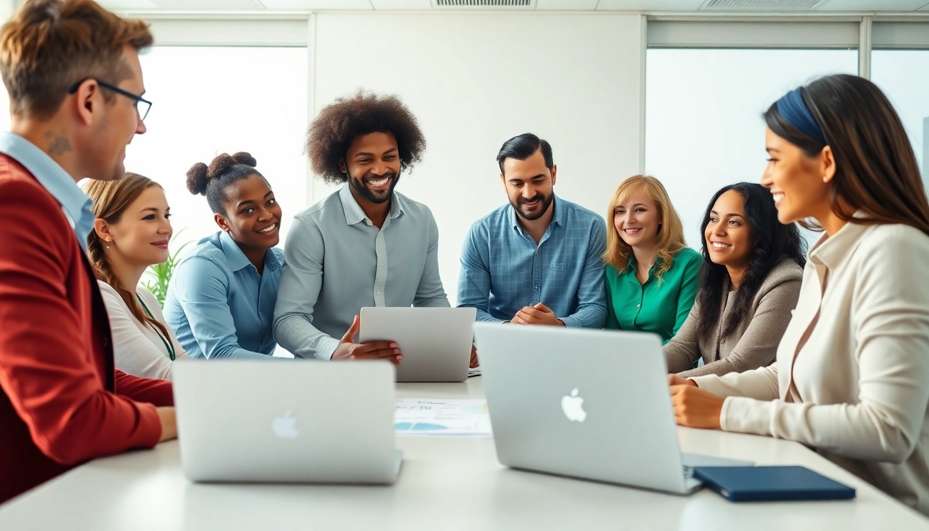 Discussing ideal career options in a collaborative office environment, showcasing diverse professionals.